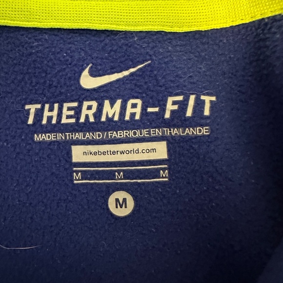 Nike Therma Fit Hoodie Sweatshirt Blue Full Zip Womens Medium - Picture 3 of 5